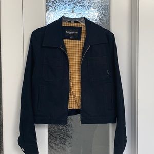 Kenneth Cole Twill Navy Cropped Jacket (M)